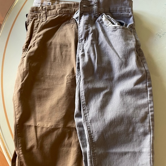 Men Slim Khaki Pants BOGO Jean Pants set H&M brown grey gray - Picture 1 of 4